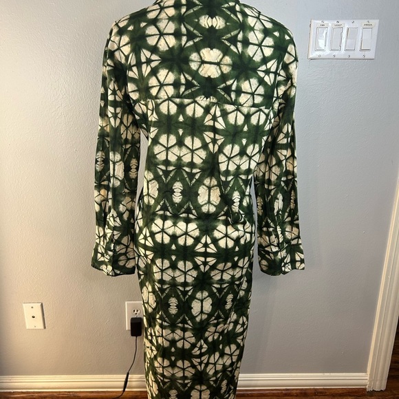 ZARA Green Abstract Print Midi Shirt Dress – Size M – Perfect Condition - Picture 7 of 10